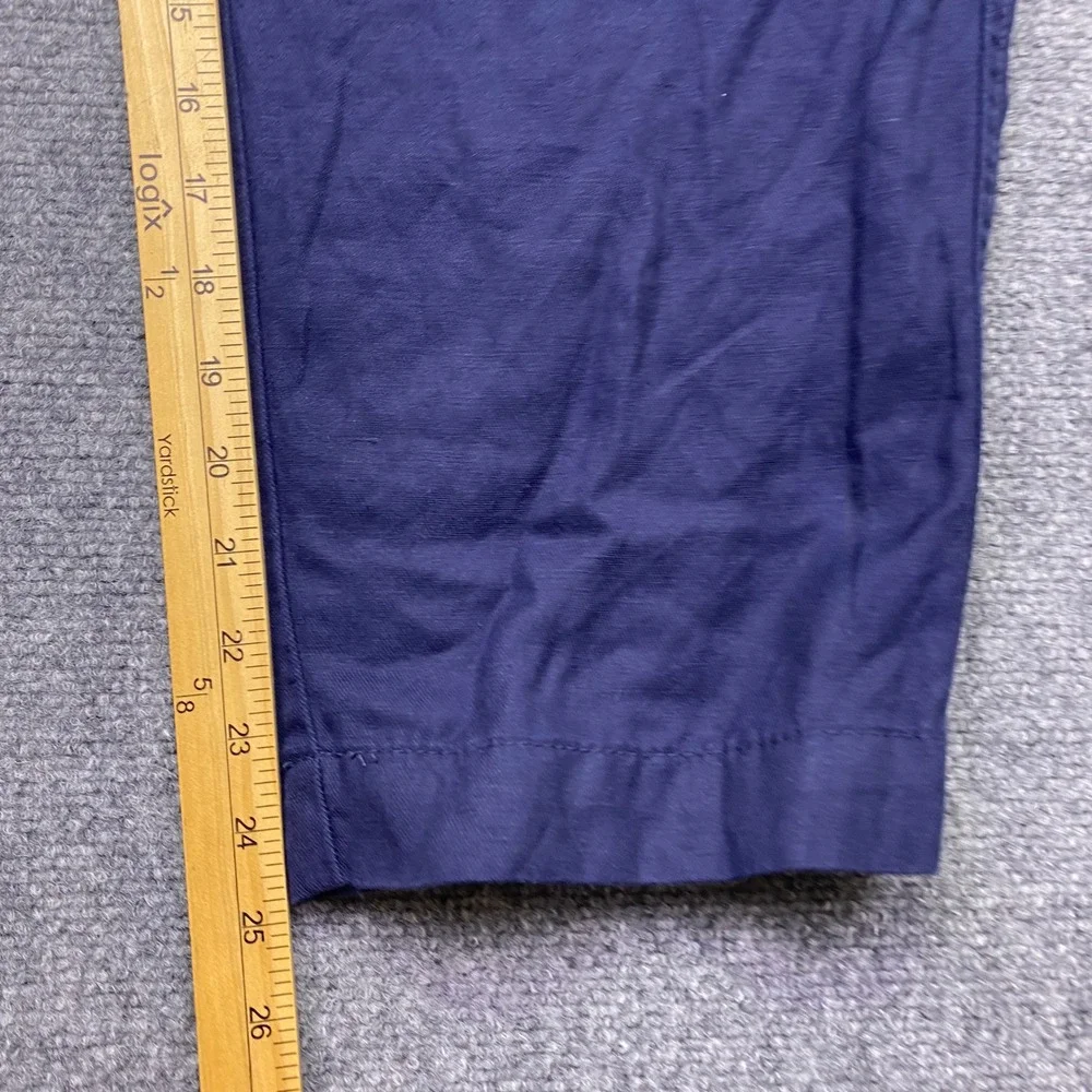 Banana Republic Navy Blue Linen Lyocell Blend Elastic Waist Pants XL Boho Preppy